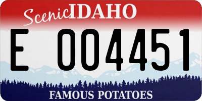 ID license plate E004451