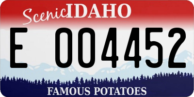 ID license plate E004452