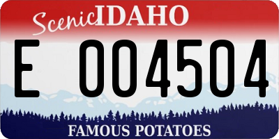 ID license plate E004504