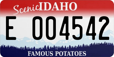 ID license plate E004542
