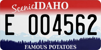 ID license plate E004562