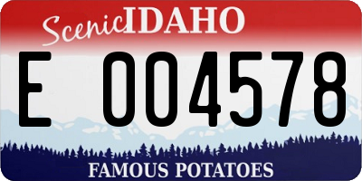 ID license plate E004578
