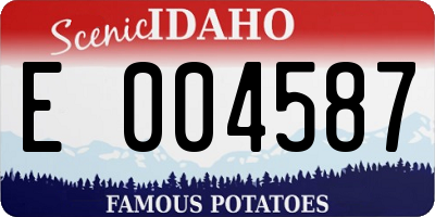ID license plate E004587