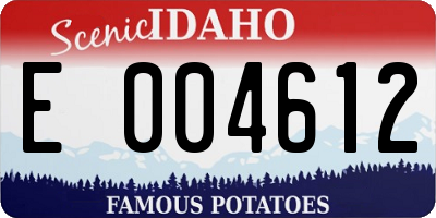 ID license plate E004612