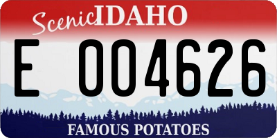 ID license plate E004626