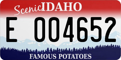 ID license plate E004652