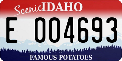 ID license plate E004693