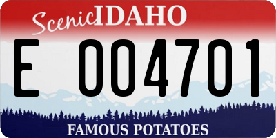 ID license plate E004701