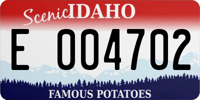 ID license plate E004702