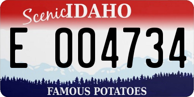 ID license plate E004734