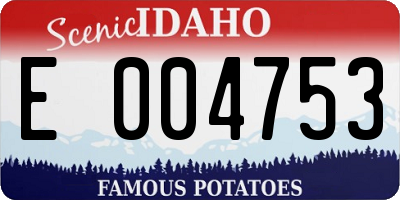 ID license plate E004753
