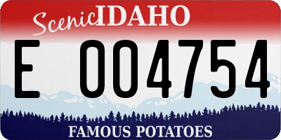 ID license plate E004754