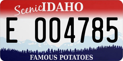 ID license plate E004785
