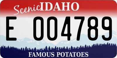 ID license plate E004789