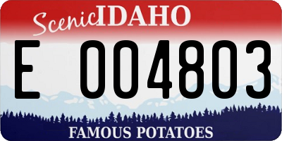ID license plate E004803