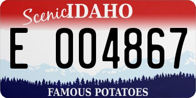 ID license plate E004867