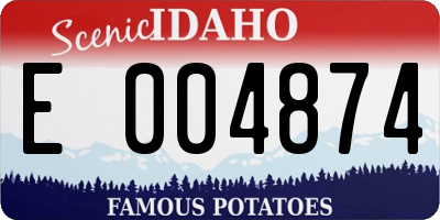 ID license plate E004874