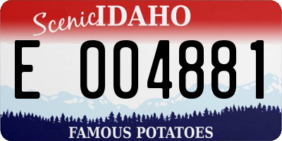 ID license plate E004881