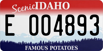 ID license plate E004893