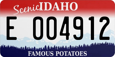 ID license plate E004912