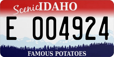 ID license plate E004924