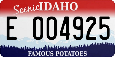 ID license plate E004925