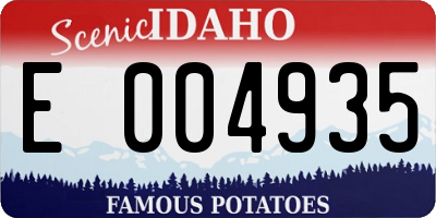 ID license plate E004935