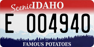 ID license plate E004940