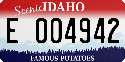 ID license plate E004942