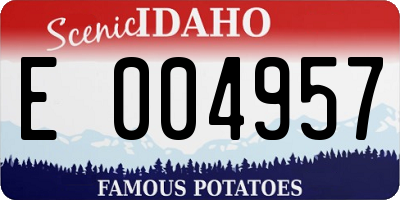 ID license plate E004957