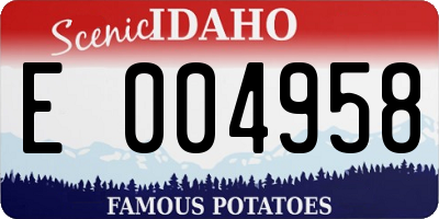 ID license plate E004958
