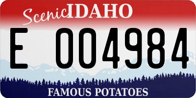ID license plate E004984
