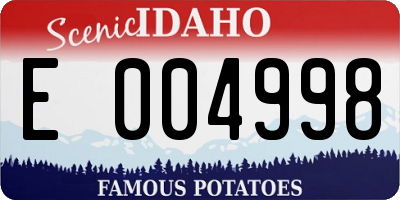 ID license plate E004998