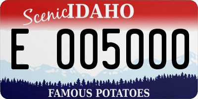 ID license plate E005000
