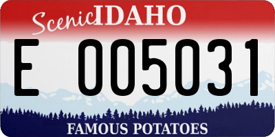 ID license plate E005031