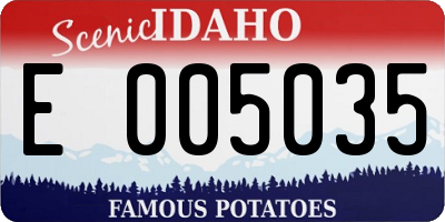 ID license plate E005035