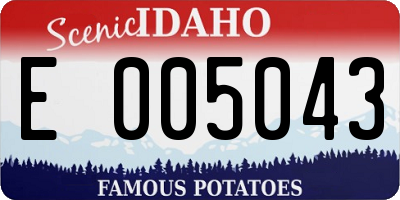 ID license plate E005043