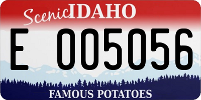 ID license plate E005056