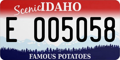 ID license plate E005058