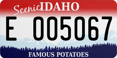 ID license plate E005067