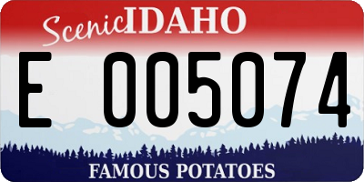 ID license plate E005074