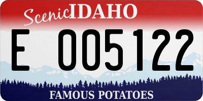 ID license plate E005122