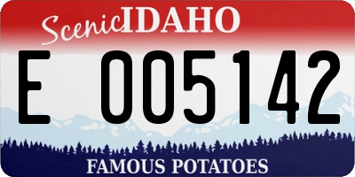 ID license plate E005142