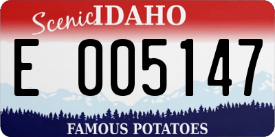 ID license plate E005147