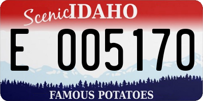 ID license plate E005170