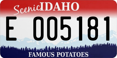 ID license plate E005181