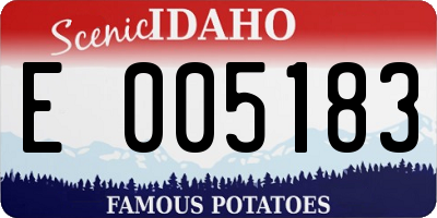 ID license plate E005183