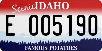 ID license plate E005190