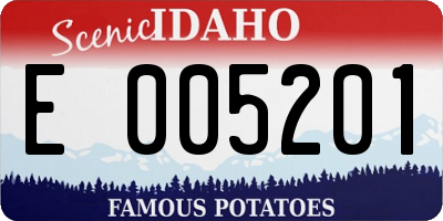 ID license plate E005201