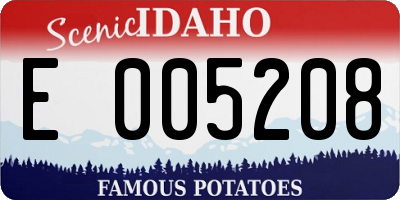 ID license plate E005208